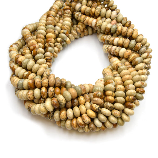 Picture Jasper Rondelle Beads - Perfect for Candy Necklaces!