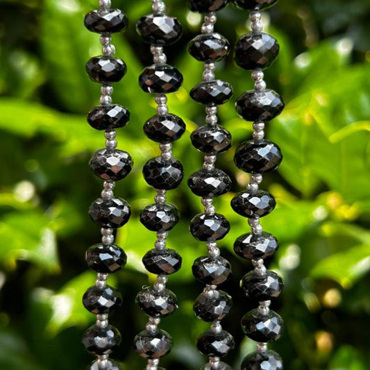 Black Spinel Rondelle Bead by the Strand, 5mm x 8mm