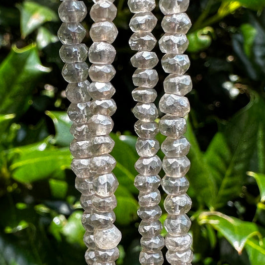 Holiday Special! 2-3mm x 2-3mm Faceted Natural Mystic Smoky Quartz Rondelle Beads - 13" Strand (~ 120 Beads)