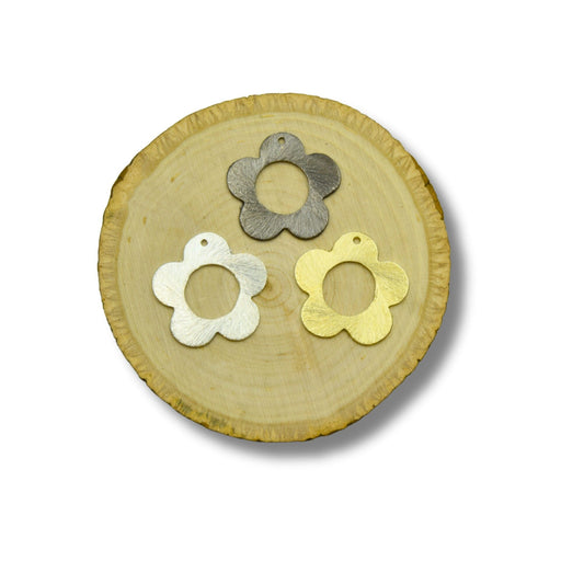 Flower Pendants - Earring Components - Bulk Pack of Jewelry Findings - Gold Silver and Gunmetal Floral Charms