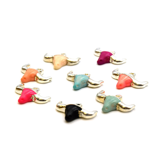 Acrylic Steer Head Shaped Pendants - Assorted Colors