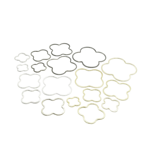Open Quatrefoil/Clover Shaped Plated Copper Components - Sold in Pre-Counted Bulk Packs of 10 Pieces