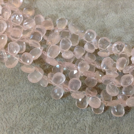 Rose Quartz Pear Bead Strand, 7x10mm, approx. 59 beads per strand