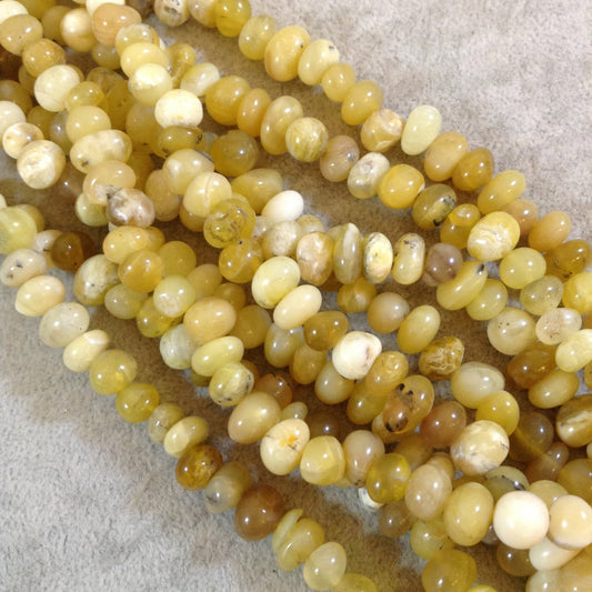 Smooth Yellow Opal Rounded Nugget Bead Strand, 6mm x 9mm, approx. 114 beads per DOUBLE strand