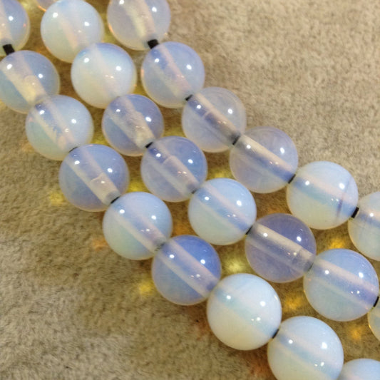 Large Hole (2.5mm or 4mm) Opalite Round Bead Strand, 12mm, approx. 17 beads per strand