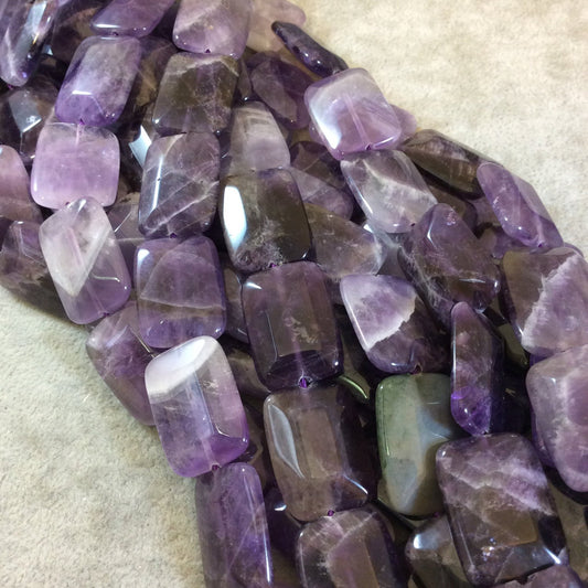 Amethyst Pillow Rectangle Slab Beads, 18mm x 24mm, approx. 16 beads per strand.