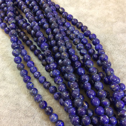 Dark Lapis Lazuli Round Bead Strand, 6mm, approx. 67 beads per strand