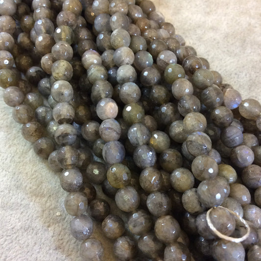 Labradorite Faceted Round Bead Strand, 6mm, approx. 57 beads per strand