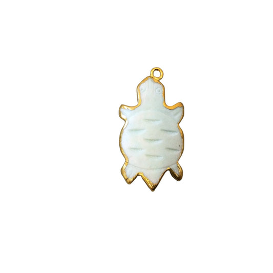 Small Gold Plated Bone Turtle Pendant, 18mm x 32mm (BL 10)