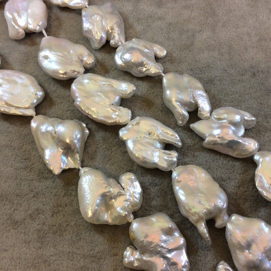 Large Natural Freshwater Pearl Baroque Bead Strand, 25mm x 30mm average, approx. 15 pearls per strand