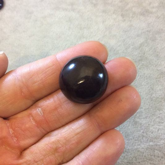 AAA Round Shaped Dark Plum Star Garnet Flat Back Cabochon - Measuring 23mm x 23mm, 13mm Dome Height - Natural Gemstone Cab