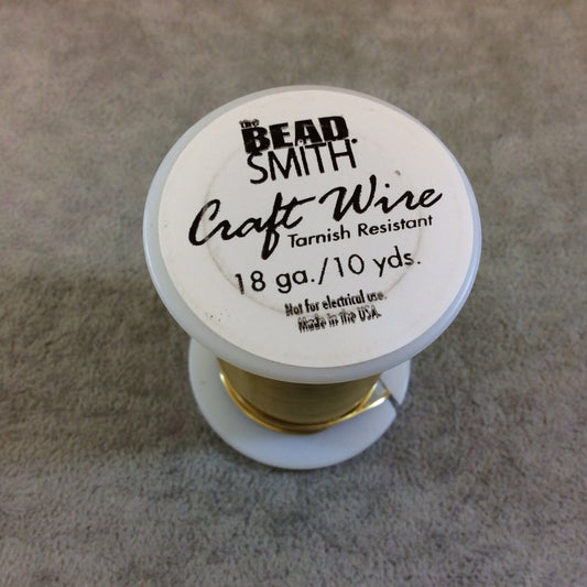 18 Gauge Beadsmith Brand Gold Plated Tarnish Resistant Jewelry Crafting/Wrapping Wire - 10 Yard Spool Length (Sold Individually)