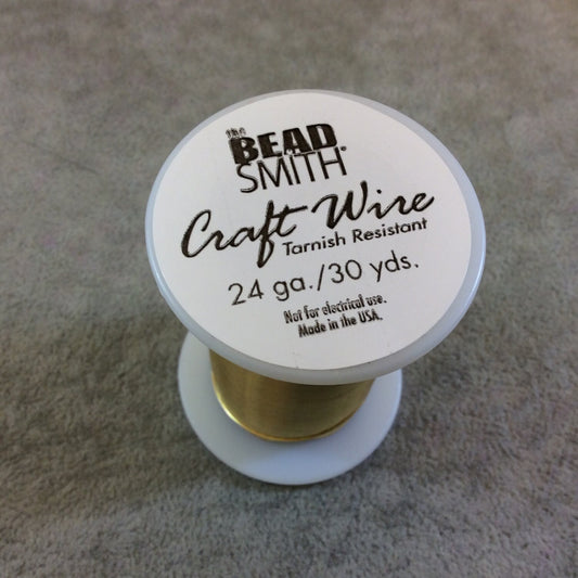 24 Gauge Beadsmith Brand Gold Plated Tarnish Resistant Jewelry Crafting/Wrapping Wire - 30 Yard Spool Length (Sold Individually)