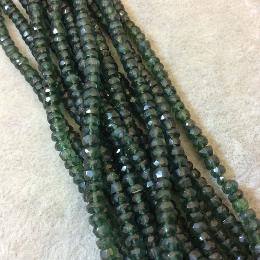 3mm Faceted Green Apatite Rondelle Beads - 14" Strand (Approximately 154 Beads) - Natural Semi-Precious Gemstone