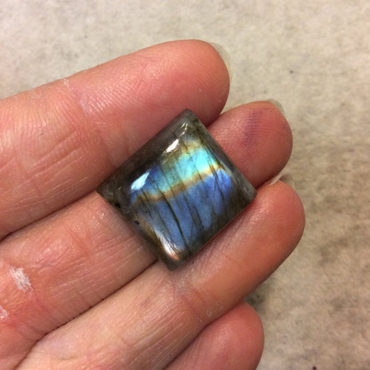 Purple Labradorite Rectangle Shaped Flat Back Cabochon - Measuring 17mm x 19mm, 8mm Dome Height - Natural High Quality Gemstone