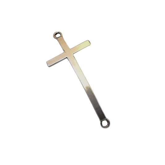 1.75" Long Tibetan Silver Plain Cross Shaped Copper Connector Component - 23mm x 48mm, Approximately - Sold Individually (A30147)