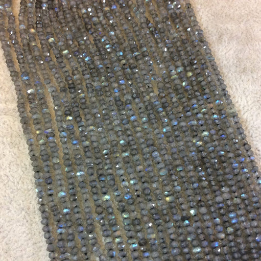 Labradorite Rondelle Beads - Faceted - 2mm