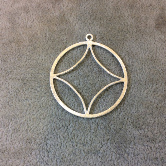 Large Sized Silver Plated Copper Open Compass Point Shaped Components - Measuring 41mm x 41mm - Sold in Packs of 10 (268-SV)