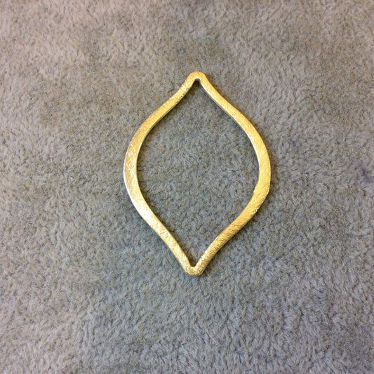 35mm x 49mm Gold Brushed Finish Open Marquise Shaped Plated Copper Components - Sold in Pre-Counted Bulk Packs of 10 Pieces - (079-GD)