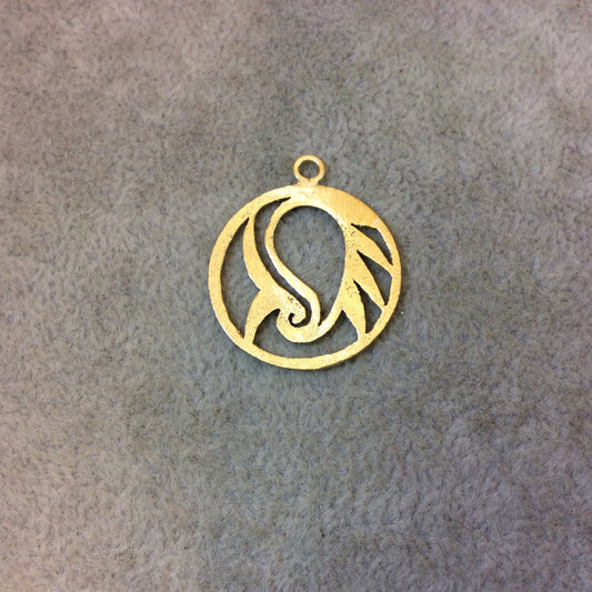Small Sized Gold Plated Copper Open Tribal Wing Design Circle Shaped Components - Measuring 25mm x 25mm - Sold in Packs of 10 (340-GD)