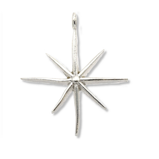 22mm x 22mm Plated Copper North Star Shaped Pendant/Charm Components - Sold Individually Gold and Silver Available
