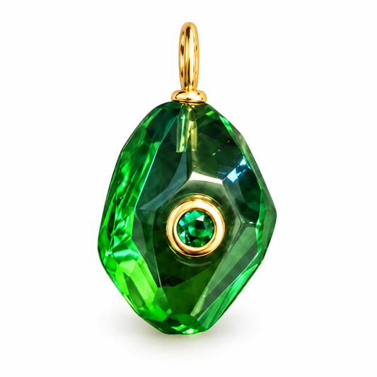 Faceted Resin Pendants with Rhinestone Accents