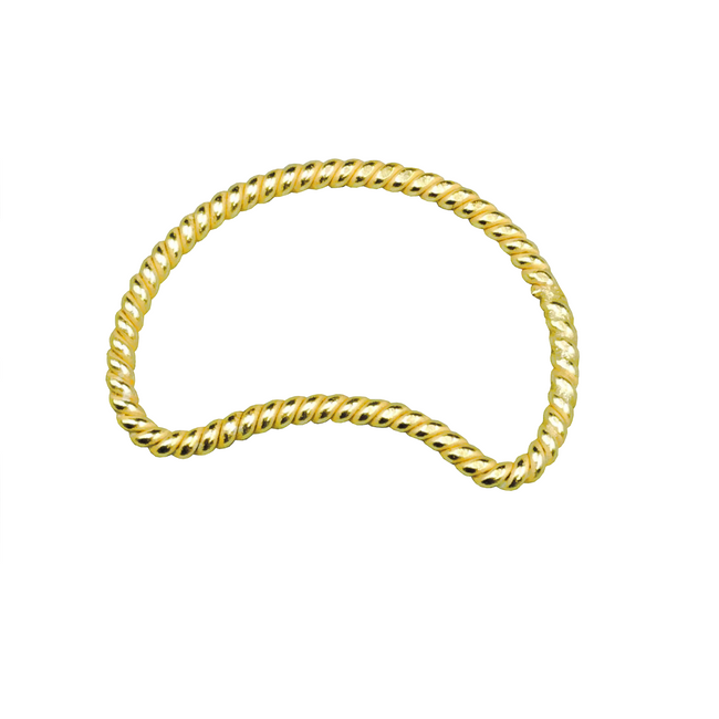 15mm x 25mm Gold Finish Open Twisted Wire Crescent/Moon Shaped Plated Copper Components - Sold in Pre-Counted Bulk Packs of 10- (469-Gd)