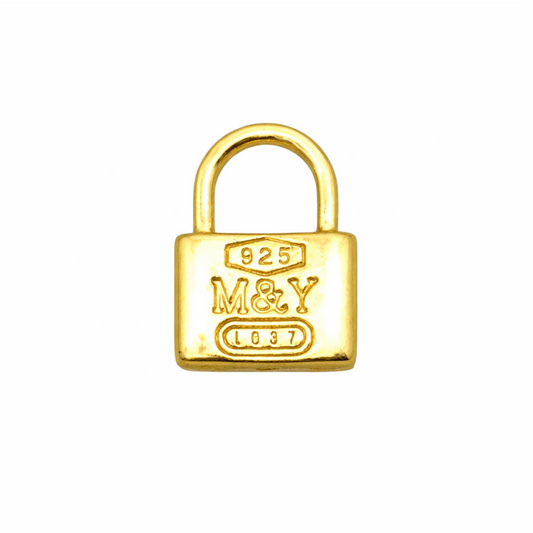 Padlock Charm Pendant 12mm x 17mm | Gold Rose Gold Gunmetal | Plated Copper Lock Charm for Jewelry Making