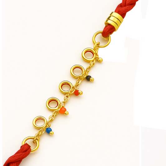 Gold Plated Dangle Chain l Multi-Colored Enamel beads with Gold Jump Rings l Chain for Jewelry Making