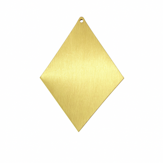 Beadlanta Gold Plated Copper Diamond Pendants – 2pc, Large 46x64mm Blank Jewelry Charms, Brushed Deep Gold, Necklace & Earring Findings