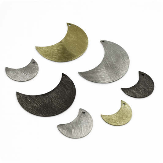 Plated Copper Blank Moon/Crescent Shaped Drilled Components (One Hole) - Sold in Packs of 10