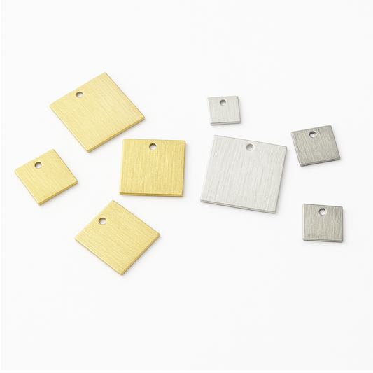 Brushed Finish Blank Square Shaped Plated Copper Components - Multiple sizes available Sold in Packs of 10 Pcs