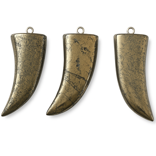 Small Pyrite Horn (Tusk, Claw) Pendant, 17mm x 40mm