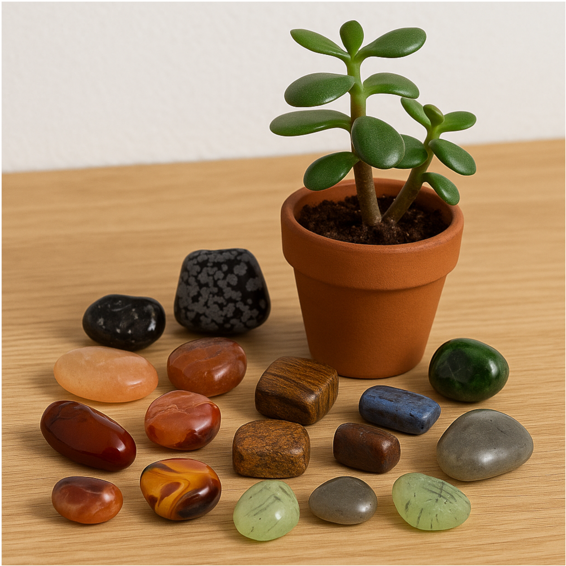 Gemstone Tumbles Mix 200g | Obsidian, Mookaite, Labradorite, Red Gemstone Tumbles Mix 200g | Obsidian, Mookaite, Labradorite, Red