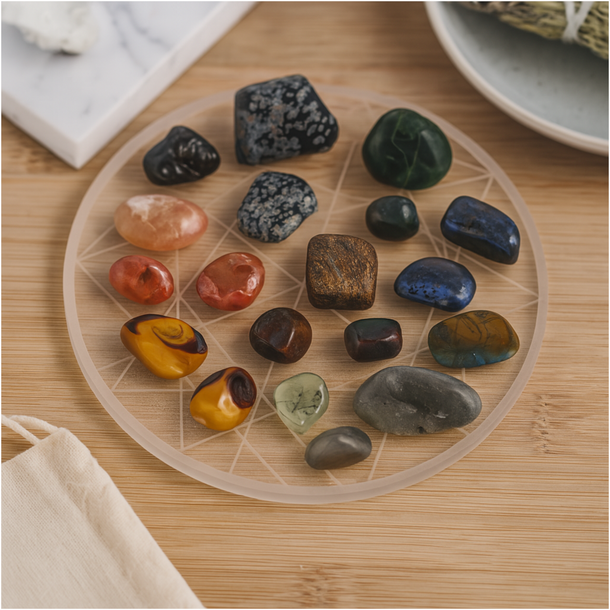 Gemstone Tumbles Mix 200g | Obsidian, Mookaite, Labradorite, Red Gemstone Tumbles Mix 200g | Obsidian, Mookaite, Labradorite, Red