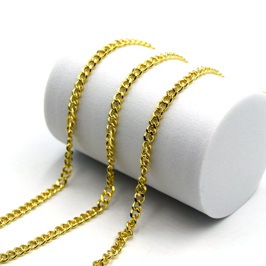Gold Plated Cuban Link Chain – Chunky Statement Jewelry Chain by the Foot | Luxe and Bold Style
