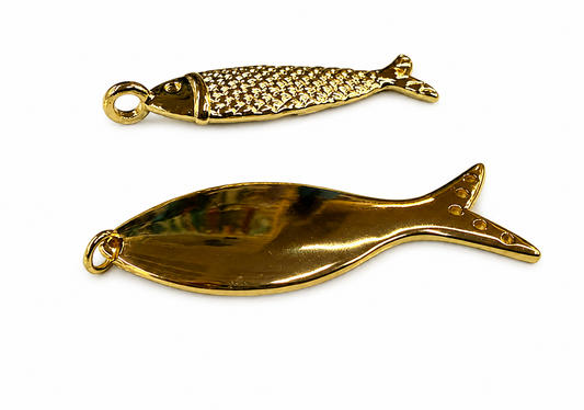 2 Inch Gold Fish Charm