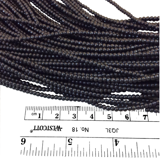Howlite Beads 2mm Dyed Jet Black  - Smooth Round Natural Semi-Precious Gemstone Sold by 15.5" Strands (Approx. 185 Beads).