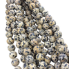 10mm Glossy Finish Natural Dalmatian Jasper Round/Ball Shaped Beads with 2mm Holes - 7.75" Strand (Approx. 19 Beads) - LARGE HOLE BEADS
