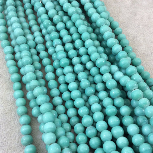 7mm Glossy Teal Blue/Green Quality Irregular Rondelle Shape Indian Ceramic Beads - Sold by 16.25" Strand - Approximately 64 Beads