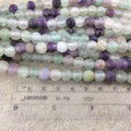 8mm Glossy Finish Natural Rainbow Fluorite Round/Ball Shaped Beads with 2mm Holes - 8" Strand (Approx. 25 Beads) - LARGE HOLE BEADS