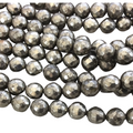 10mm Faceted Natural Metallic Pyrite Round/Ball Shaped Beads with 1mm Holes - Sold by 15.5" Strands (Approx. 40 Beads) - Quality Gemstone
