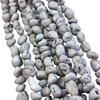 10-12mm Matte Finish Premium Metallic Silver Druzy Agate Freeform Nugget Beads with 1mm Holes - Sold by 16" Strands (Approx. 35-40 Beads)