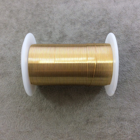 FULL SPOOL - 28 Gauge Beadsmith Brand Anti-Tarnish Gold Plated Copper Craft Wire - 40 Yards (120 Feet) - Great for Wire Wrapped Jewelry!