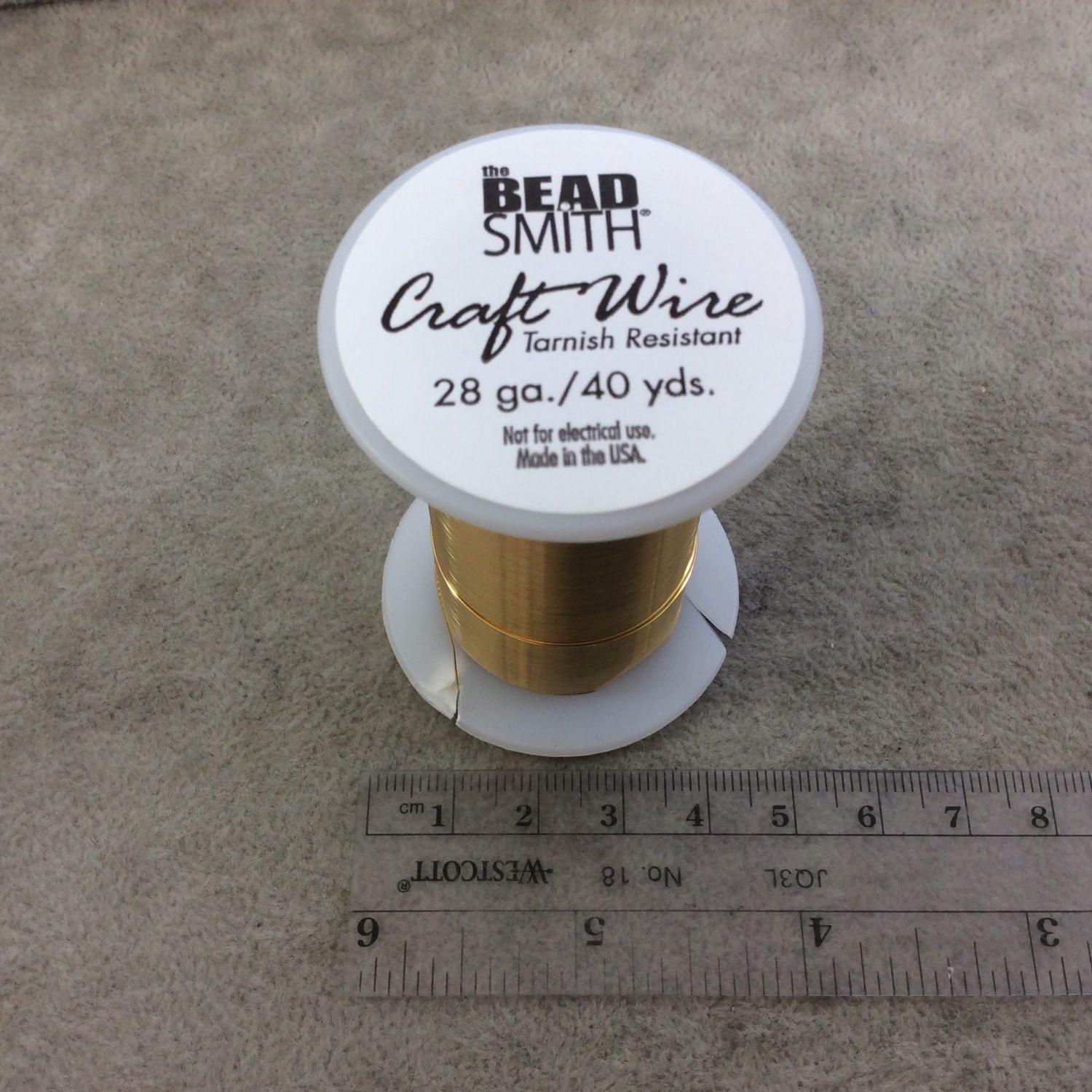 FULL SPOOL - 28 Gauge Beadsmith Brand Anti-Tarnish Gold Plated Copper Craft Wire - 40 Yards (120 Feet) - Great for Wire Wrapped Jewelry!