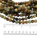 10mm Faceted Natural Flower Jasper Round/Ball Shaped Beads with 1mm Holes - Sold by 15.75" Strands (Approx. 39 Beads) - Quality Gemstone