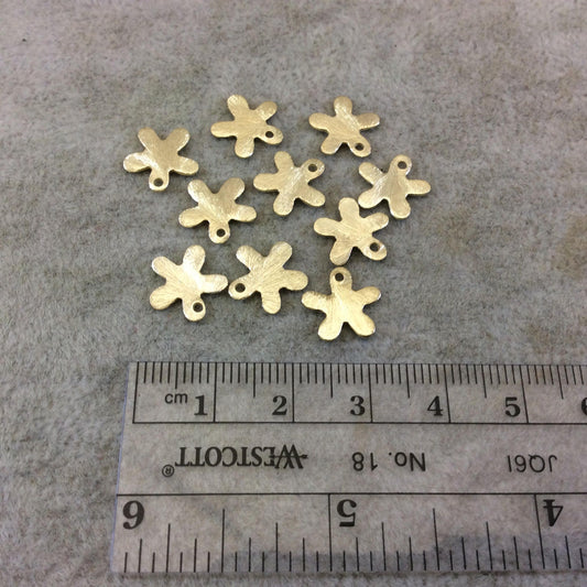 Small Flower/Star Cutout Shaped Brushed Finish Copper Components - Available in Gold, Silver & Gunmetal - Sold in Packs of 10