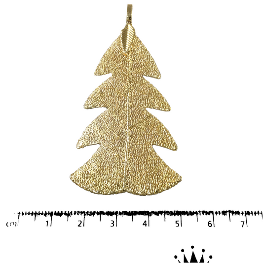 Leaf Pendant: Large, Bright Gold-Finished Electroplated Copper Tree-Shape with Attached Bail – Approx. 55mm Long, Sold Individually