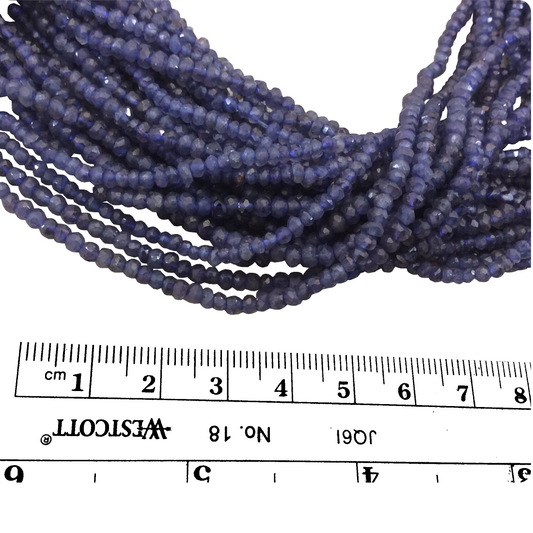 Holiday Special! 3-4mm x 3-4mm Faceted Natural Enhanced Blue Lapis Lazuli Rondelle Beads - 13" Strand (~ 110 Beads)