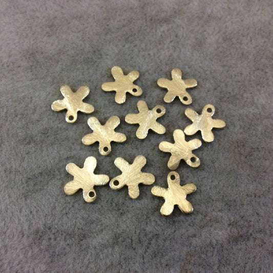 Small Flower/Star Cutout Shaped Brushed Finish Copper Components - Available in Gold, Silver & Gunmetal - Sold in Packs of 10